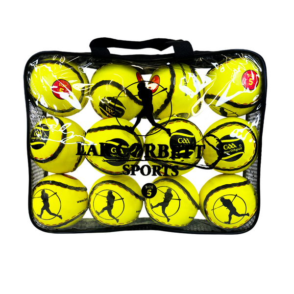 Official Size 5 Sliotars Yellow  12 pack