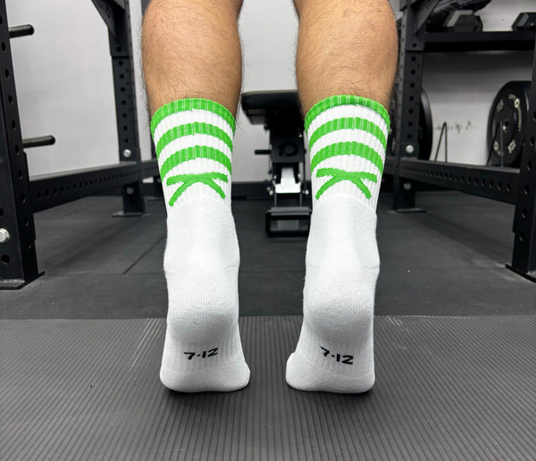 X Pro Midi Sock (Green & White)