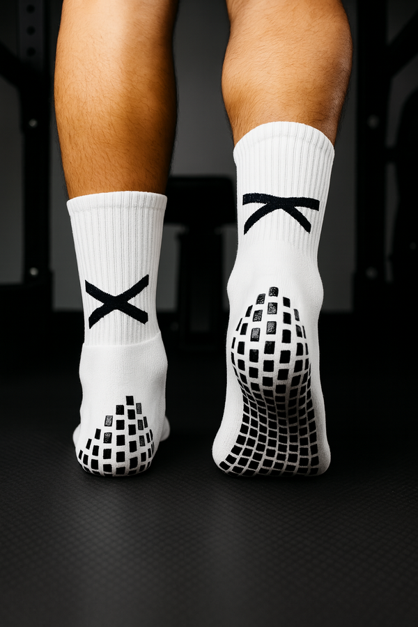 X Pro Midi Grip Sock (Plain White)