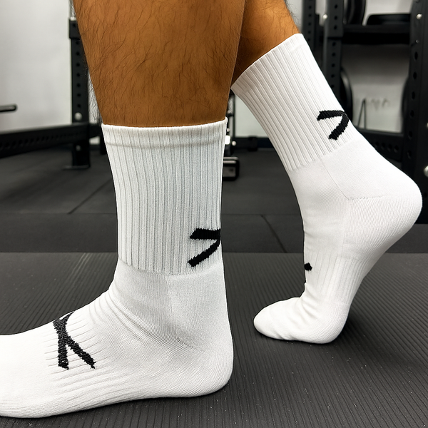 X Pro Midi Grip Sock (Plain White)