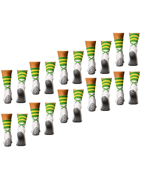Bulk Offers- X Pro Midi Grip Sock (Green & Yellow)