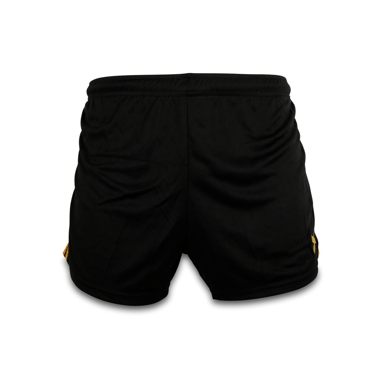 GAA Shorts Black with Amber Stripes Gaelic Games Sportswear