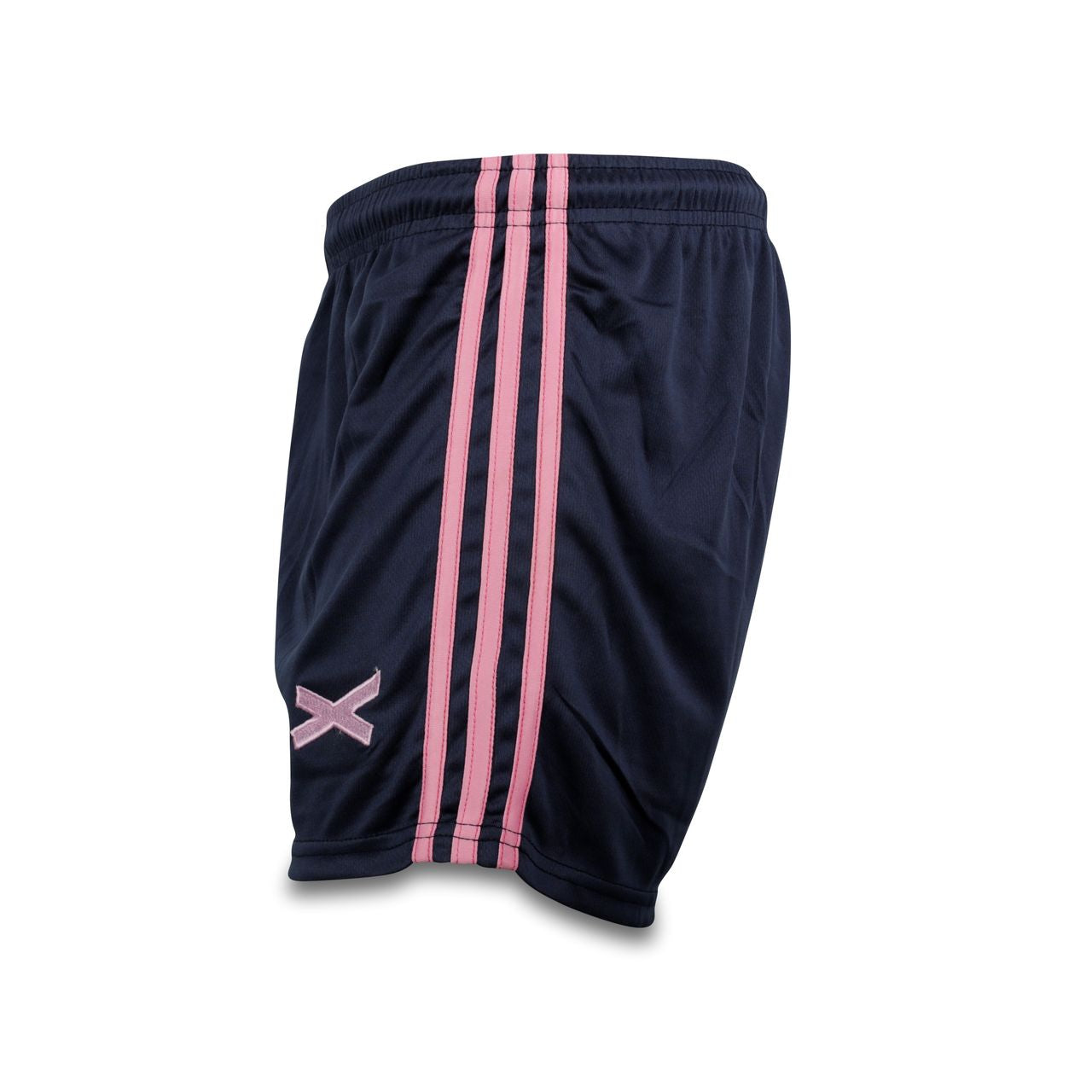 GAA Shorts Navy with Pink Stripes Gaelic Games Sportswear