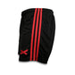 GAA Shorts Black with Red Stripes Gaelic Games Sportswear