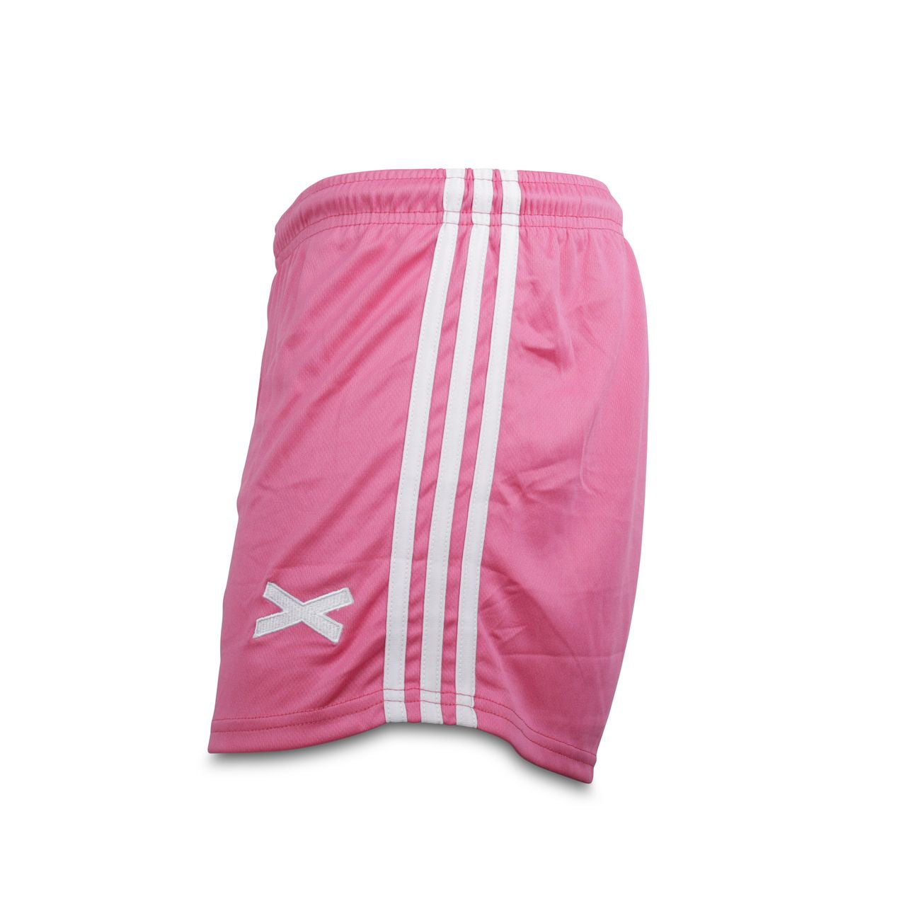 GAA Shorts Pink with White Stripes Gaelic Games Sportswear